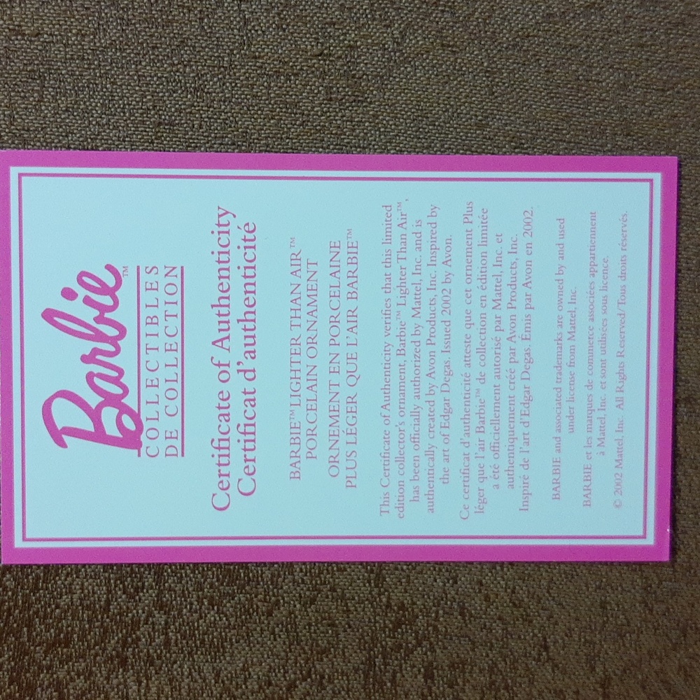 Barbie Lighter than Air porcelain ornament - Picture 9 of 15